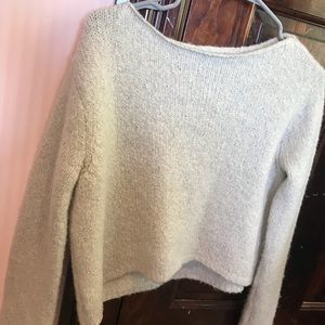 Soft Brandy Melville Scoop-neck Cream Sweater